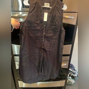 Anthropologie Holding Horses Charcoal Black Sleeveless Dress